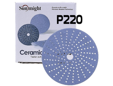 Шлифовальный круг SunMight CERAMIC L712T P220 225мм на липучке, 24 отв. арт. 78011