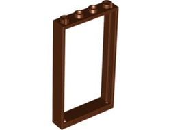 Door, Frame 1 x 4 x 6 with 2 Holes on Top and Bottom, Reddish Brown (60596 / 4623513 / 6262952)