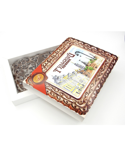 Тульский пряник "Подарок" в коробке с яблочным повидлом" 500 гр.