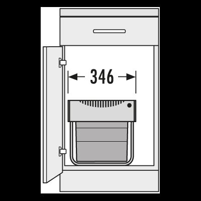 Встраиваемое Ведро для Мусора 36л (2x18) Space Saving Hailo 3641-12