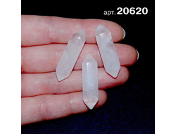 Горный хрусталь натуральный (карандаш) арт.20620: двухст. - 12,0г - комплект 3шт. - 32-33мм
