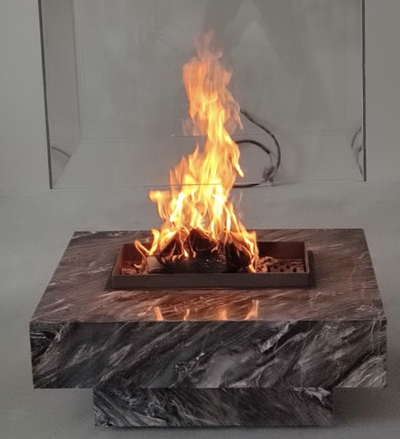 Островной камин из стекла ELBA