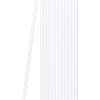 Трубочки для коктейля бумажные сплошные белые в пленке (50 штук в упаковке)