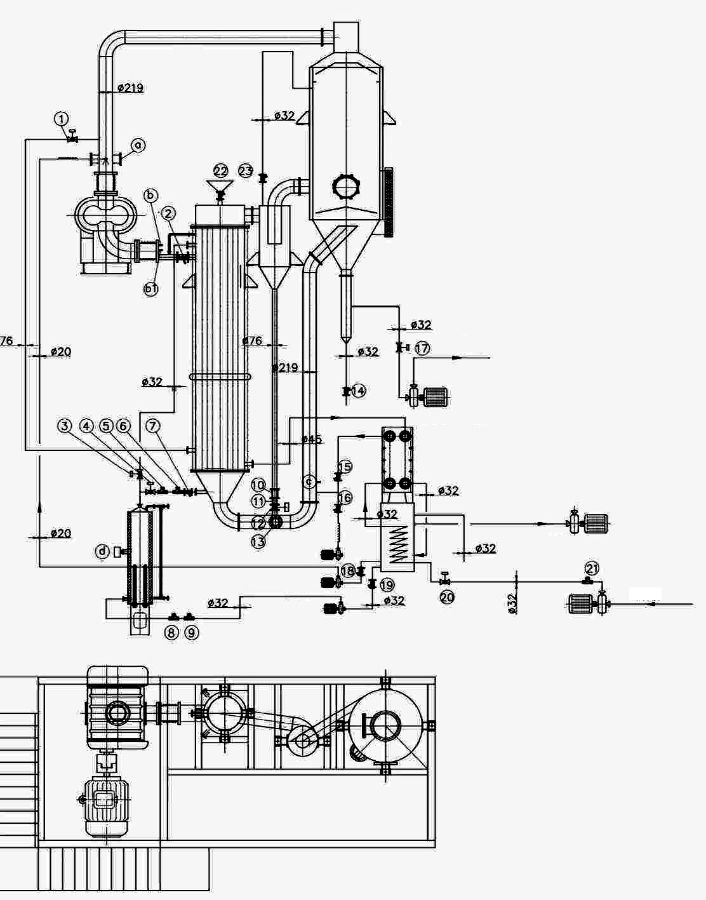 Схема выпарной установки в двух видах