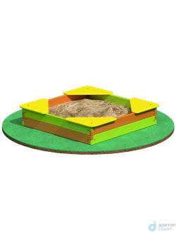 Песочница с сидениями из фанеры