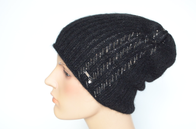 Черная шапка со стразами Vizio Италия 8000 CУ