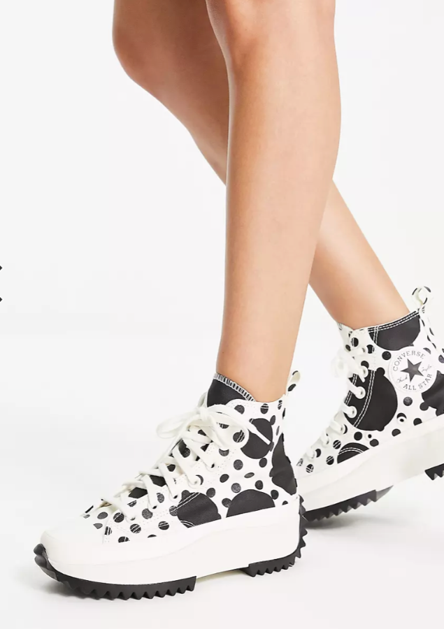 Кеды Converse Run Star Hike polka dot белые высокие купить 