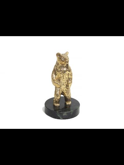 Статуэтка &quot;Медведь&quot;. Бронза, змеевик.
