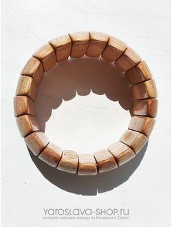 М-130. Браслет деревянный ноготки абрикос.