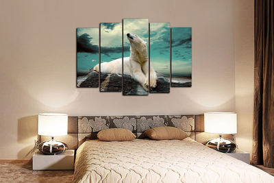 Модульная картина "Белый медведь"