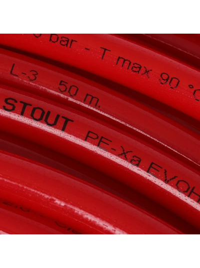 Труба STOUT PE-Xa/EVOH 16x2.0 из сшитого полиэтилена (бухта 200м) Испания, красная