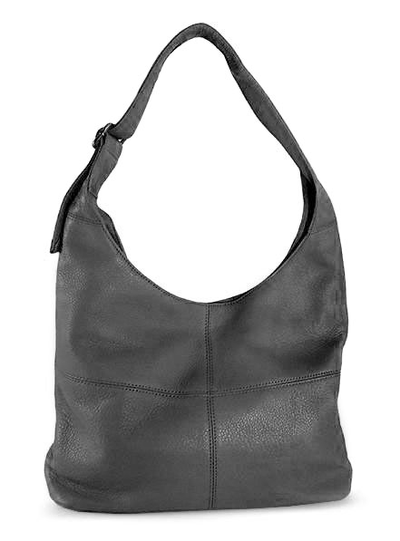 (АРТИКУЛ: 9996/1/9) СУМКА МЕШОК, БОЛЬШАЯ, НАТУРАЛЬНАЯ КОЖА, ТЕМНО-СЕРАЯ, ЧЕРЕЗ ПЛЕЧО