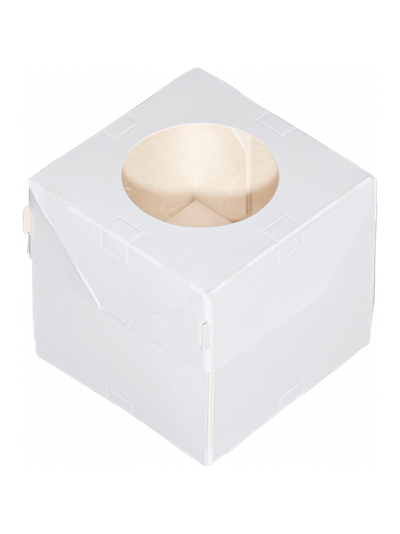 Коробка на 1 капкейк с/о ПРО (белая), 100*100*100мм