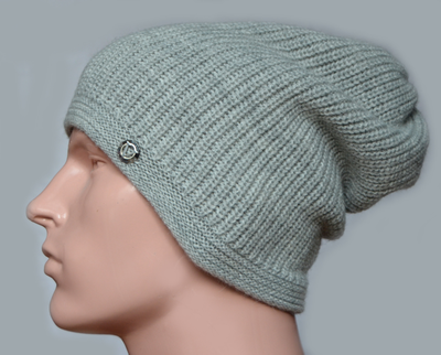 Вязаная мужская шапка Италия Vizio 6183 CL светло - серая