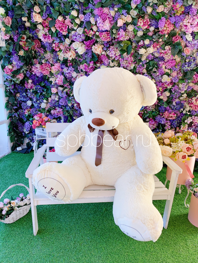 Огромный плюшевый медведь 180 см бежевый Михель
