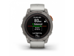 Умные часы Garmin Fenix 7 Pro Sapphire Solar титановый серый с серо-оранжевым ремешком 010-02777-20