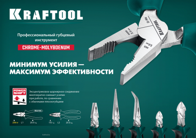 Комбинированные плоскогубцы с эксцентриковым шарниром 160 мм, KRAFTOOL KraftMax