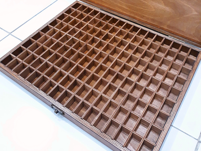 Коробка 153 ячейки, для коллекции камней, цвет "Мокко" (45*33*4 см, 1800 г) №25787