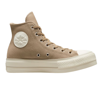 Кеды Converse Chuck Taylor Lift замшевые бежевые на платформе