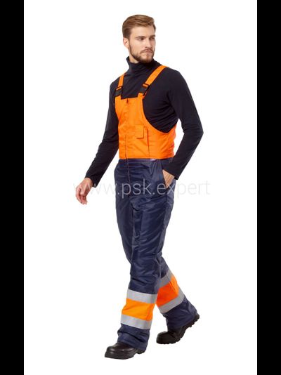 Костюм ТРАССА-ЗИМА с п/к, цв. оранжевый/синий, тк. Оксфорд