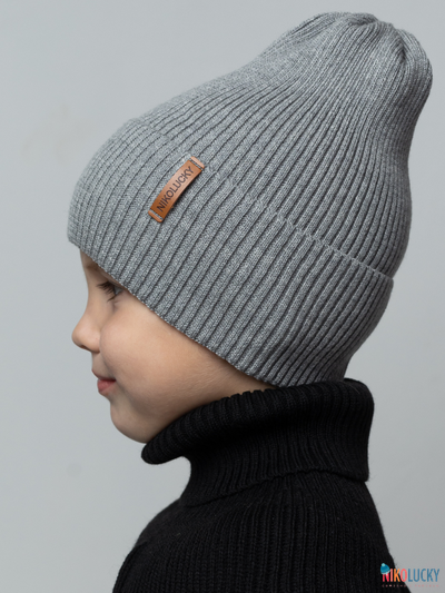 Шапка 25301-01 50%хлопок 50%акрил, серый 56-58