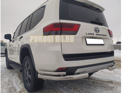 Защита заднего бампера уголки двойные d76/42 для Toyota Land Cruiser 300 GR Sport 2021-