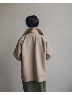 Пальто-бушлат из шерсти (песочный)