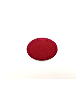 Термоаппликация однотонная, овал темно красный