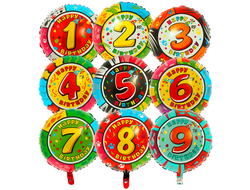 Фольгированный Круг Цифра, 45 см, под заказ (уточняйте наличие)