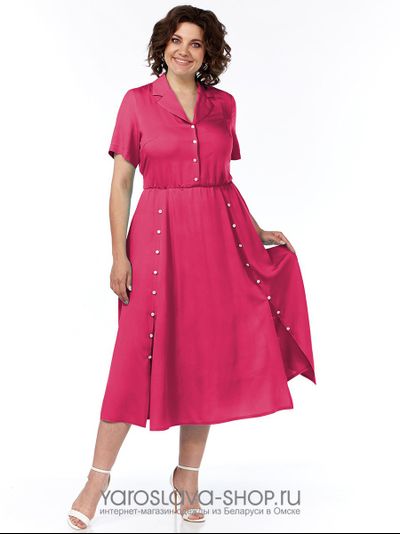 Платье женское  А - силуэта с отрезной талией из вискозы