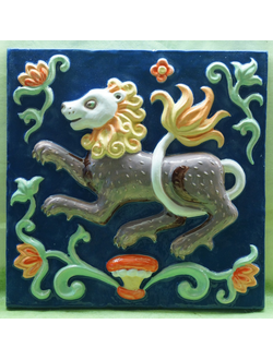 Лев "Орнаменталь" (фасадный изразец)