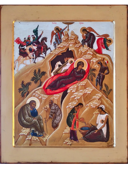 Рождество Христово. Рукописная икона 30х40см.