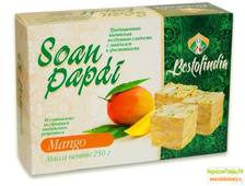 ВОЗДУШНЫЕ ИНДИЙСКИЕ СЛАДОСТИ СО ВКУСОМ МАНГО СОАН ПАПДИ МАНГО БЕСТОФИНДИЯ (BESTOFINDIA SOAN PAPDI MANGO), 250Г