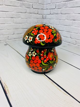 Копилка Гриб 130*100 с росписью Хохлома