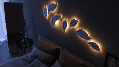 Световое 3D панно "Листья" (дополнительный ракурс)