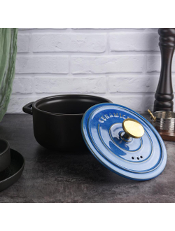 Кастрюля 2,7 л, 19*11 см с крышкой, керамика