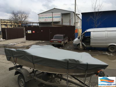 Тент на лодку РИВЕРБОТ 390 С КРЕНОЛИНАМИ