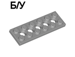 ! Б/У - Technic, Plate 2 x 6 with 5 Holes, Light Bluish Gray (32001 / 4211542) - Б/У