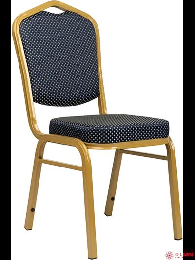 Стул банкетный Аякс 25 мм золото, корона синяя