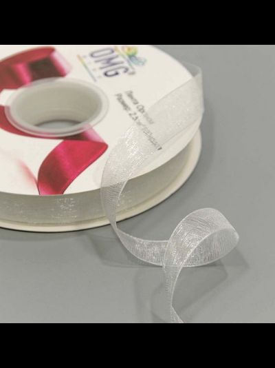 Лента органза 15мм (жемчужно-белая), 91,4м