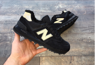 Кроссовки New Balance 574 All Black зимние