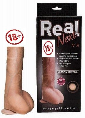 563103 Фаллоимитатор REAL NEXT № 31 на присоске, L 200 мм D 50 мм