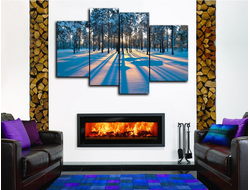 Модульная картина "Сосны в снегу"