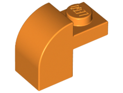 Slope, Curved 2 x 1 x 1 1/3 with Recessed Stud, Orange (6091 / 4212445 / 4585496 / 6112356 / 6411362)