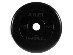 Диск обрезиненный Barbell Atlet, d=51мм, вес 15 кг