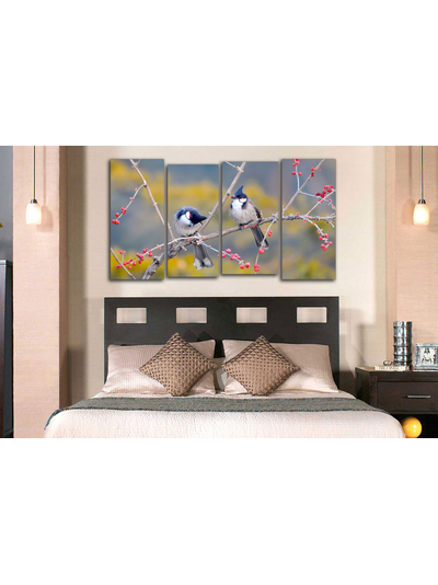 Модульная картина "Свирестелы на веточке"