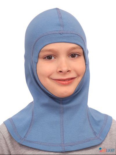 Шапка-шлем 23301-02 95%хлопок 5%лайкра, серо-голубой 50-52