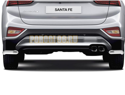 Защита заднего бампера d57 уголки для Hyundai Santa Fe (2018-2021)
