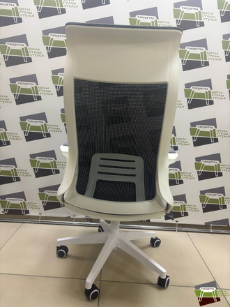 Кресло РЕКОРД М-878 белый пластик (серый) UTFC