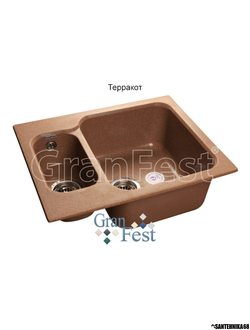 Керамическая мойка Granfest Гранфест STANDART GF-S615K реверсивная 2 секционная мойка